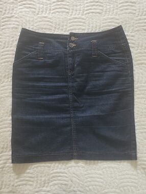 Dark Blue Denim Pencil Skirt
